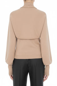 Boléro coupe effet cape en cachemire - Brown & Yellow