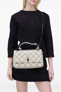 Sac The Dual Chain Shoulder matelassé en cuir - White & Black