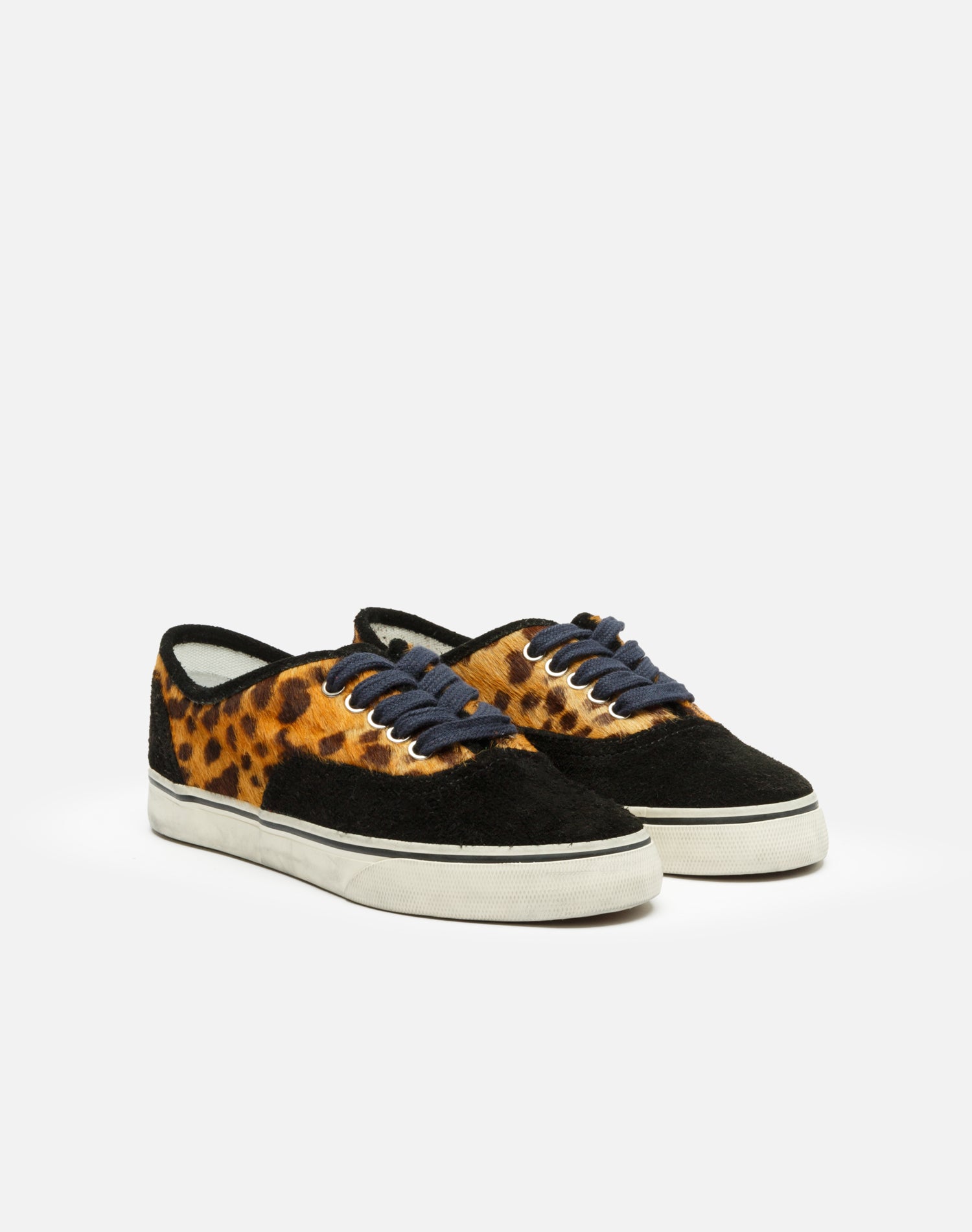Baskets Low Top Skate 70's en cuir - Leopard Calf Hair