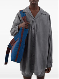 Oversized striped wool shirt - Grey