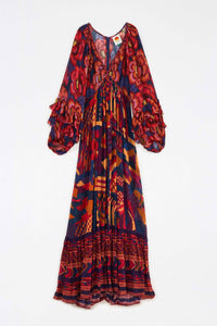 Robe longue Abstract Patches - Rose
