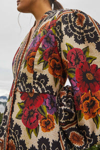 Robe longue Flower Tapestry - Beige