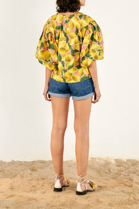 Puff-sleeved shirt - Yellow