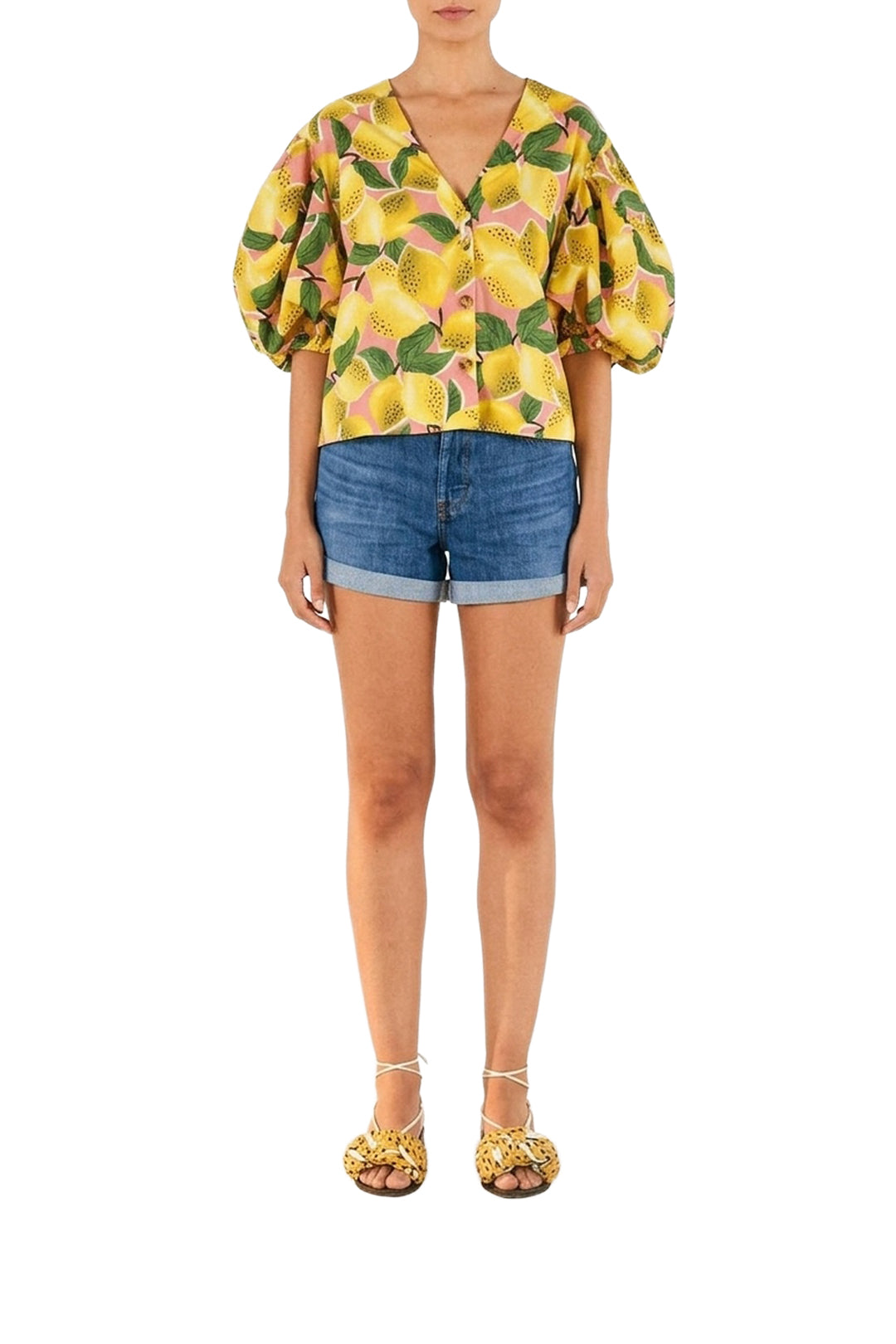 Puff-sleeved shirt - Yellow