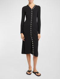 Cardigan long Cameron boutonné - Black