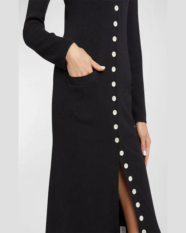 Cardigan long Cameron boutonné - Black
