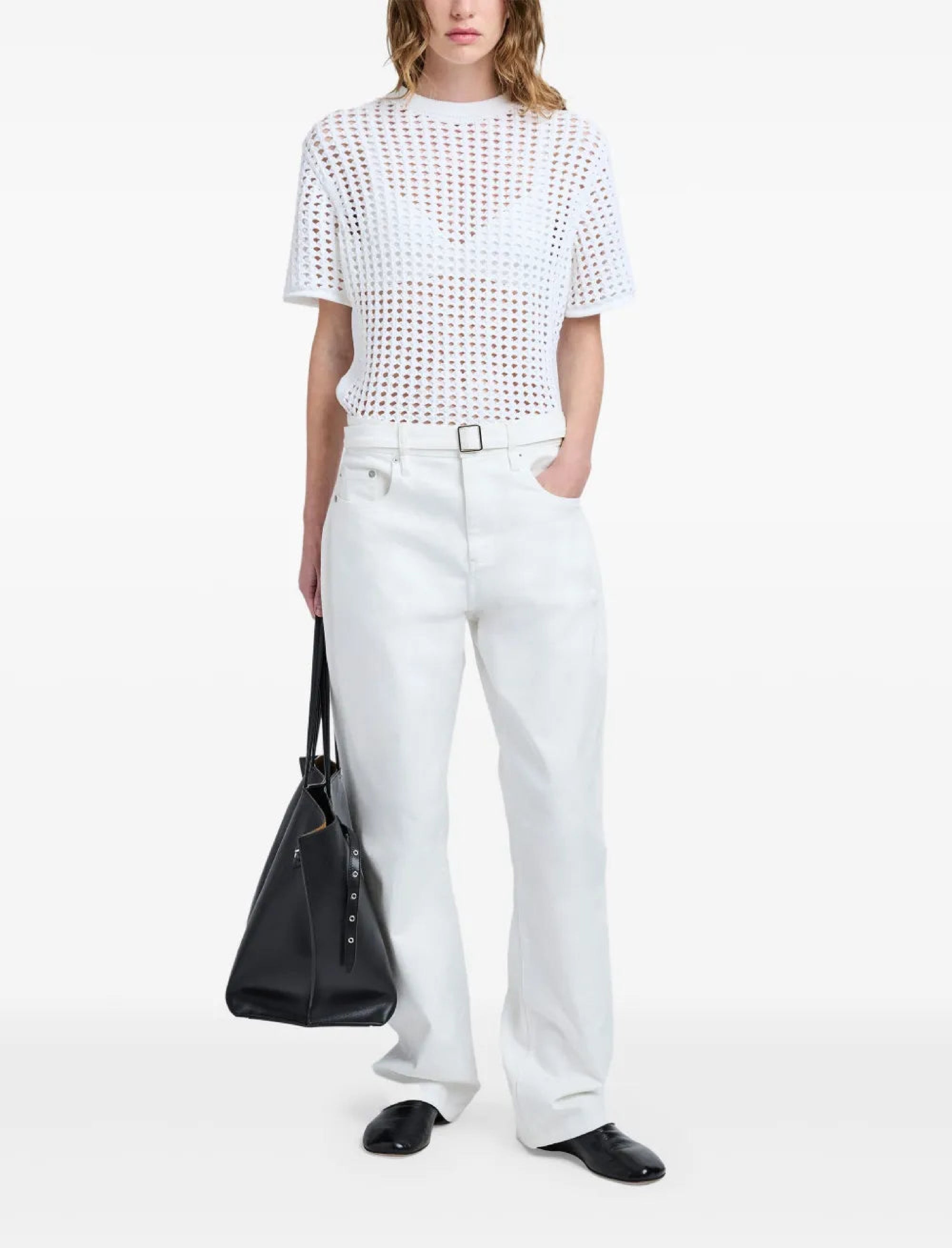 T-shirt Kimia en crochet - Off White