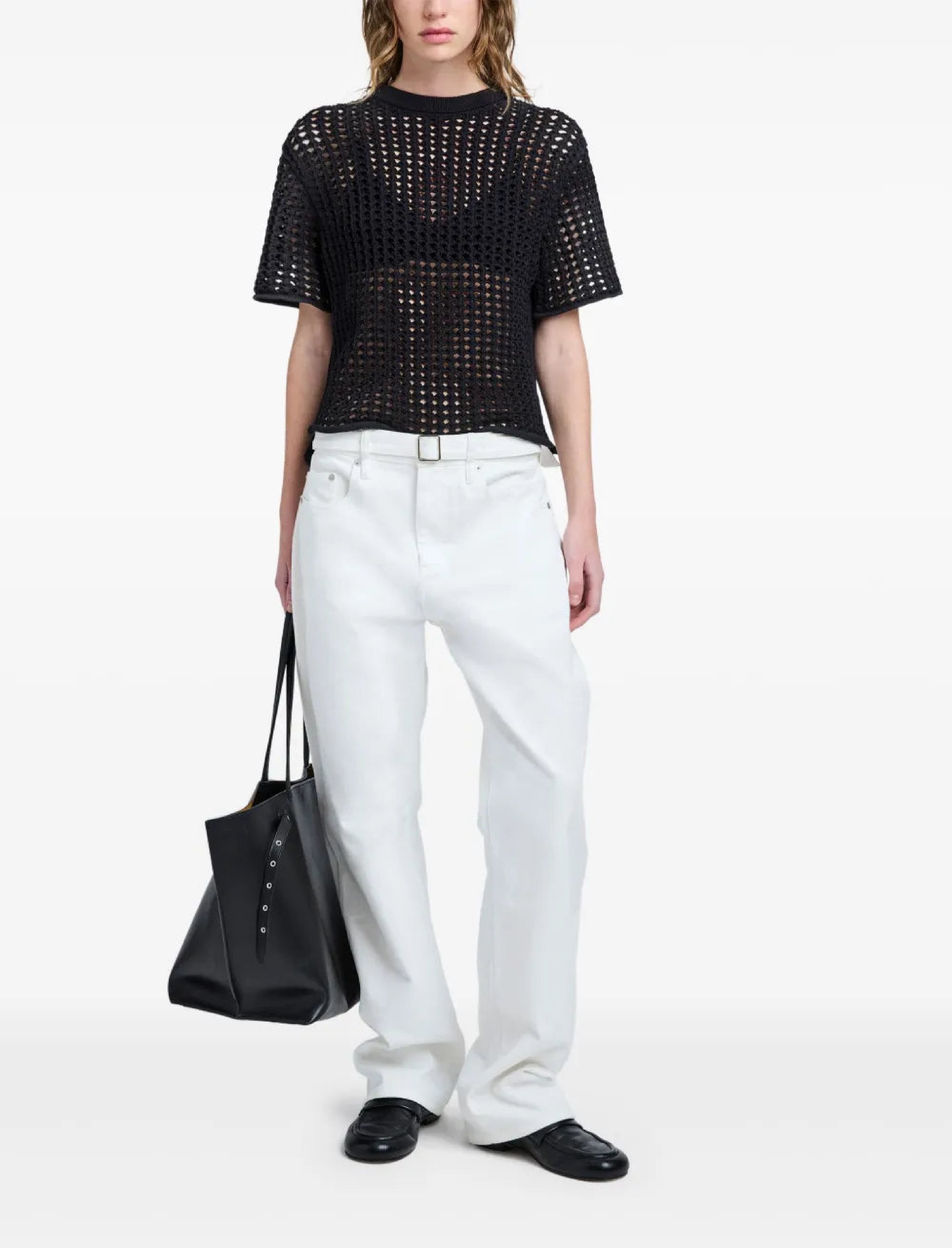 T-shirt Kimia en crochet - Black