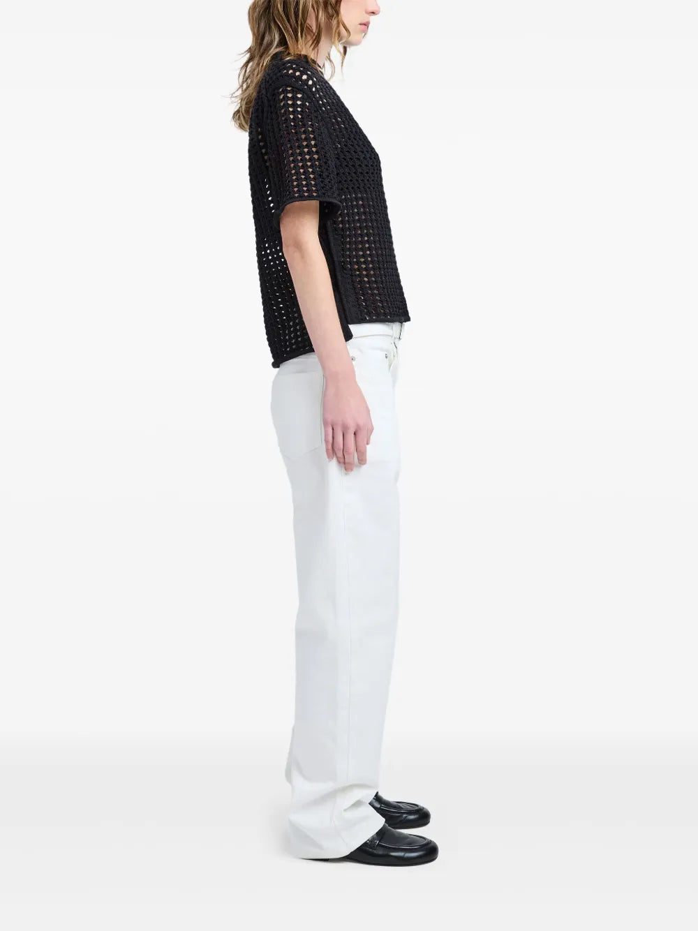 T-shirt Kimia en crochet - Black