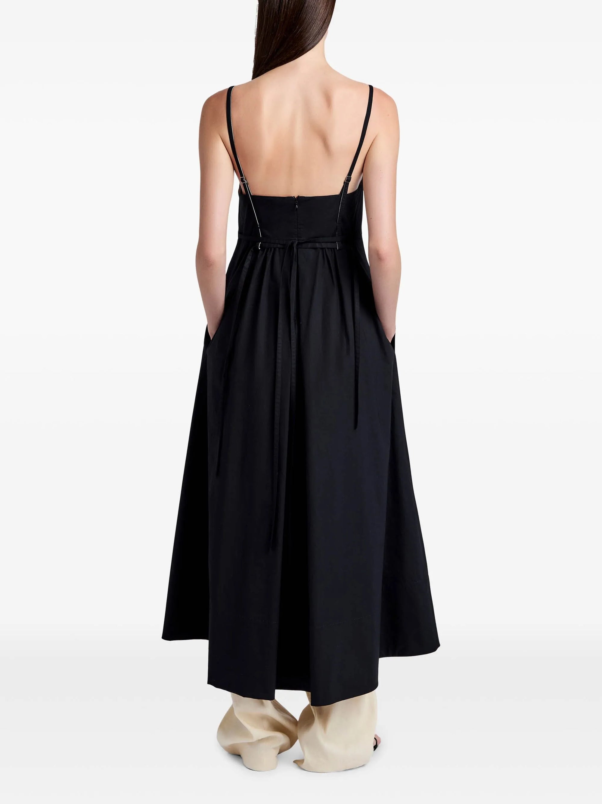 Robe Barker à bretelles en popeline - Black