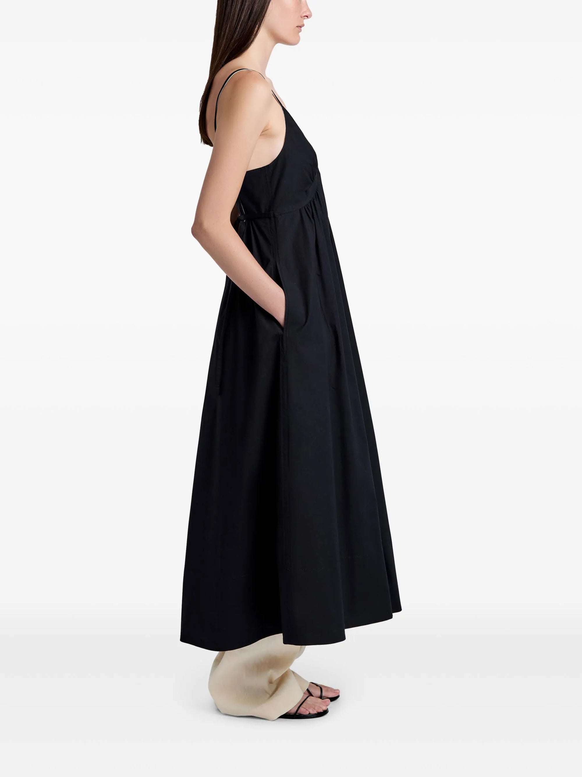 Robe Barker à bretelles en popeline - Black