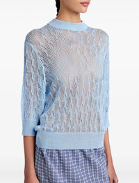 Pull Nicola à manches courtes tricoté - Light Oxford