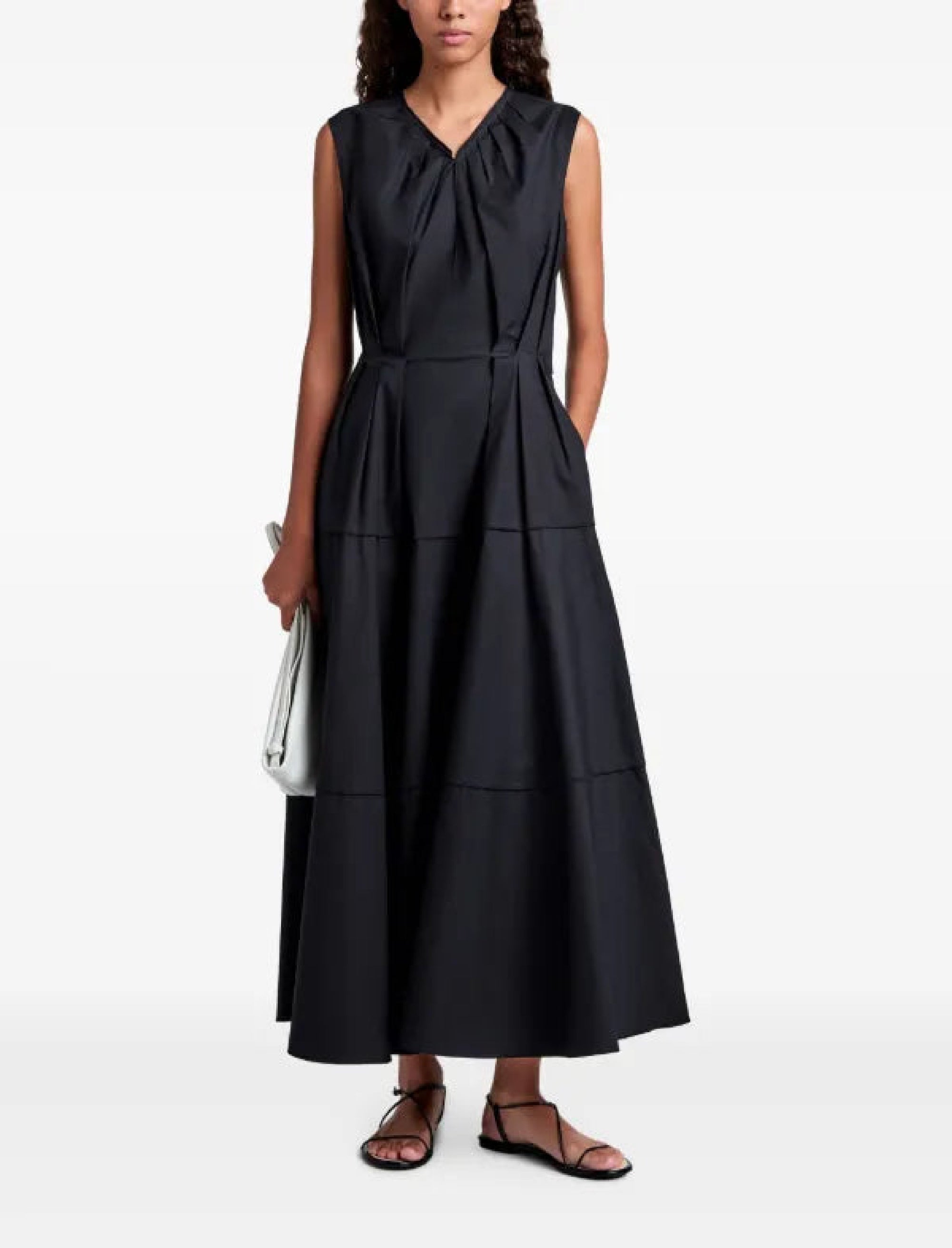 Robe Kailey en popeline extensible - Black