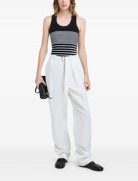 Belted Vera trousers with darts - Navy