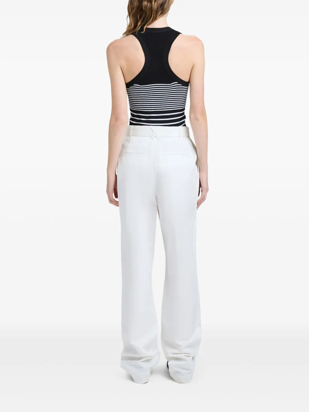 Pantalon Vera ceinturé à pinces - White