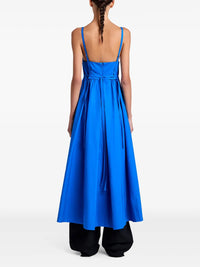 Robe Barker à bretelles en popeline - Cyan