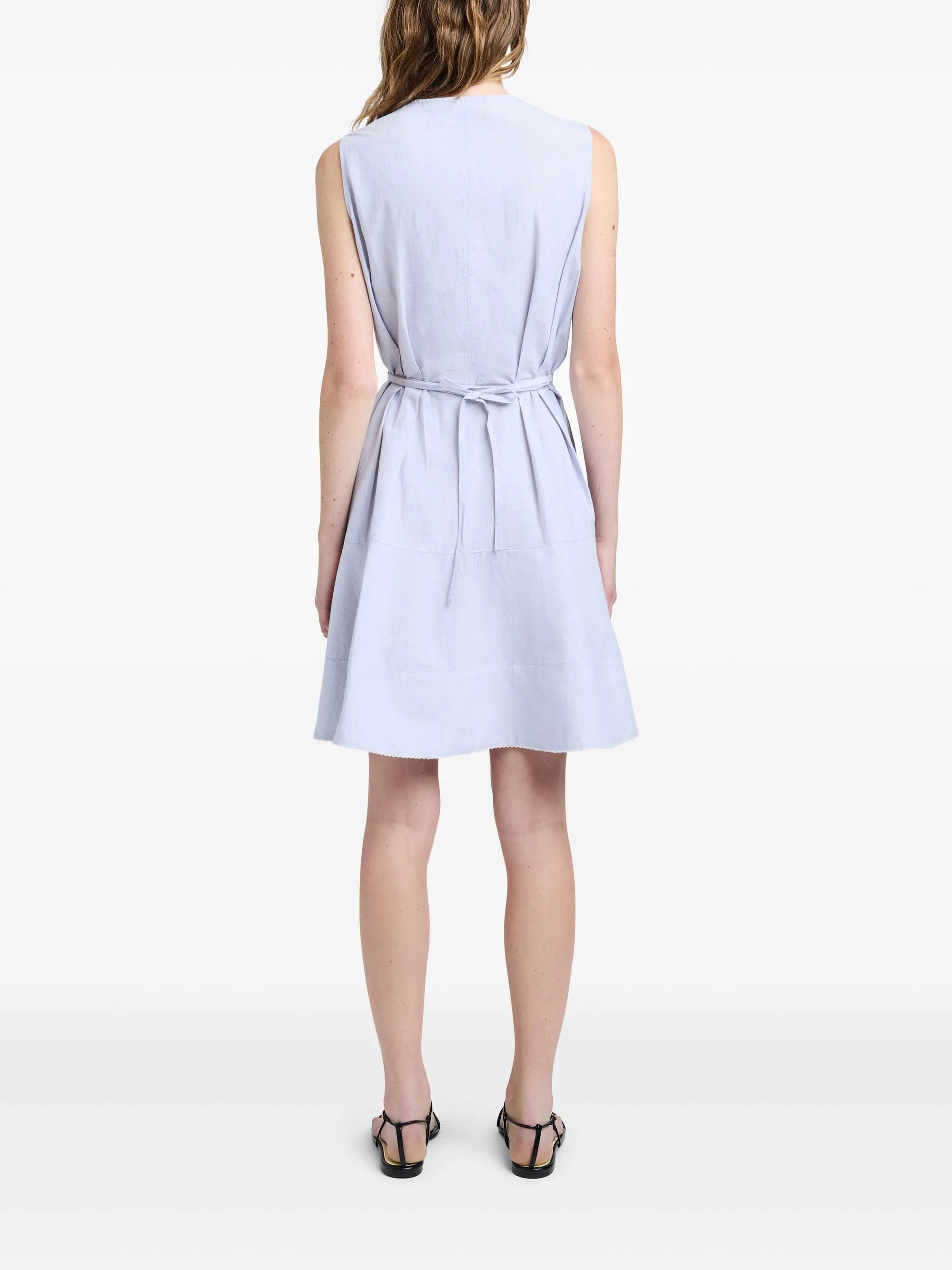 Robe chemise Kenziz sans manches en lin - Light Oxford Melange