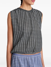 T-shirt Bradley à carreaux - Off White & Black