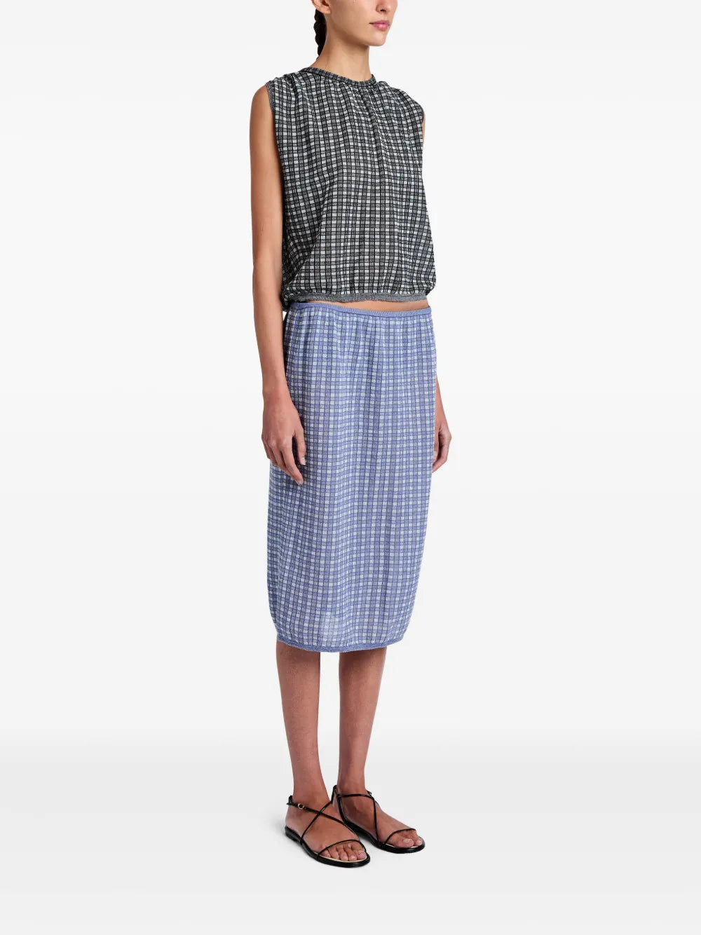 T-shirt Bradley à carreaux - Off White & Denim
