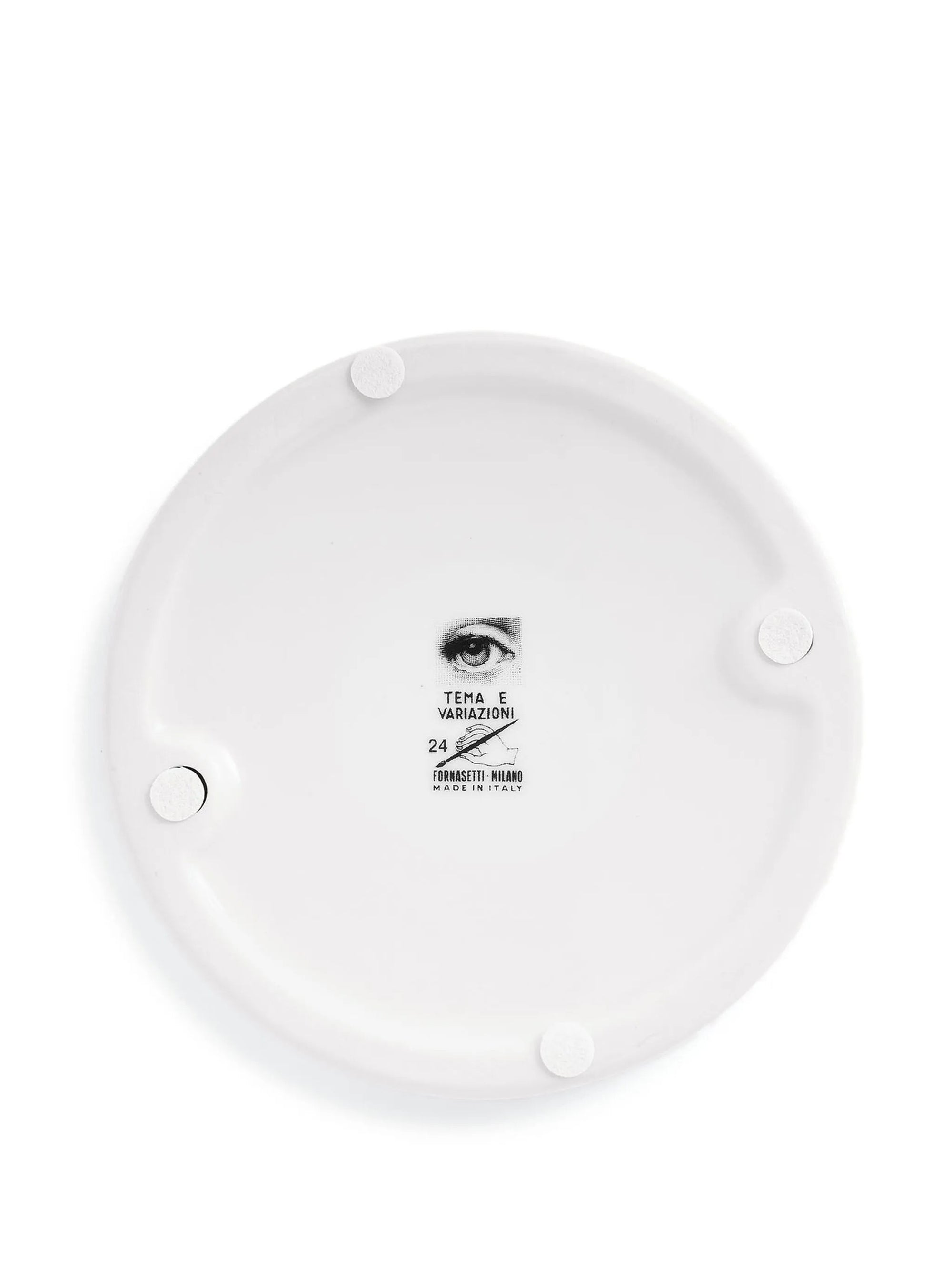 Tema e Variazioni n°24 round porcelain ashtray - Black & White