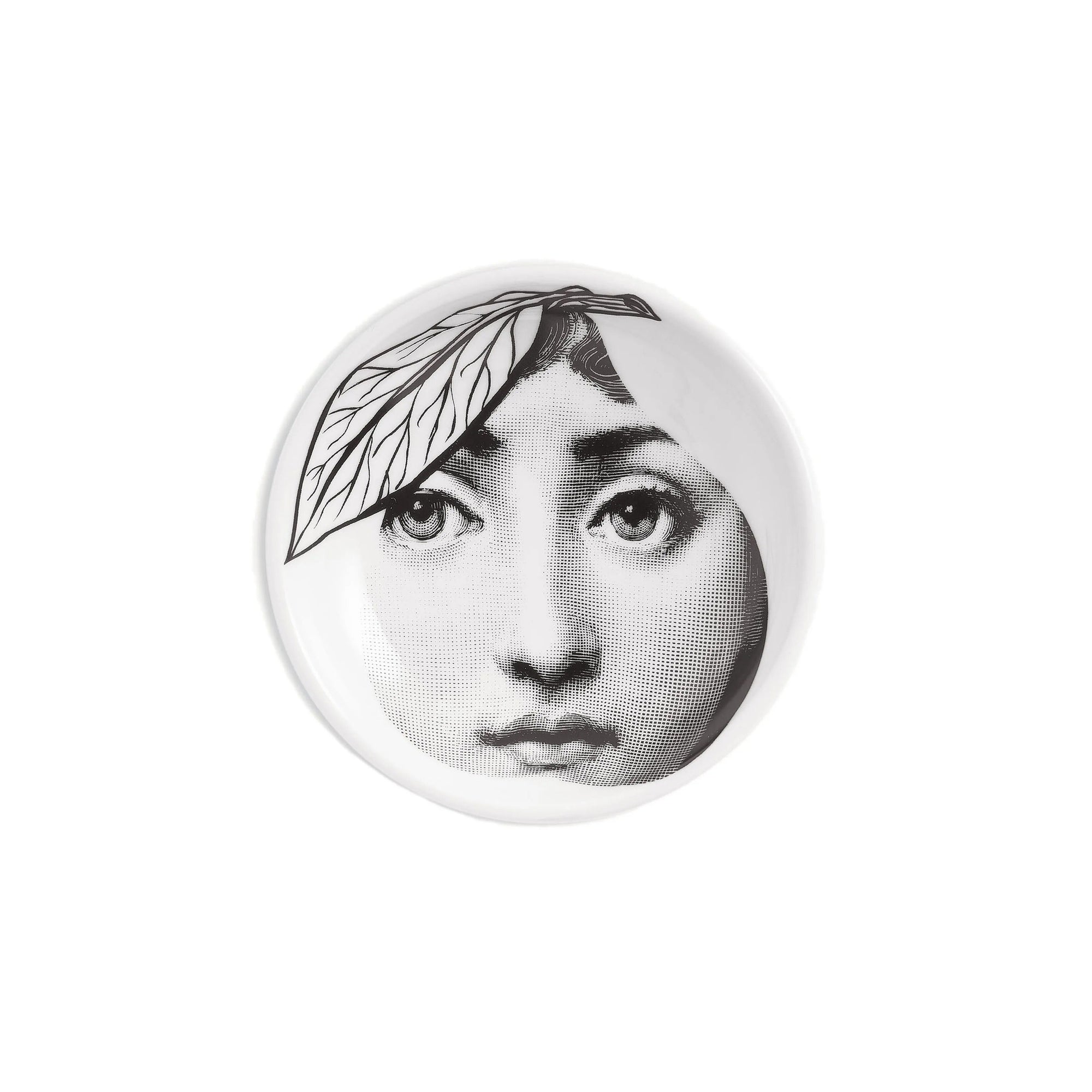 Tema e Variazioni n°24 round porcelain ashtray - Black & White