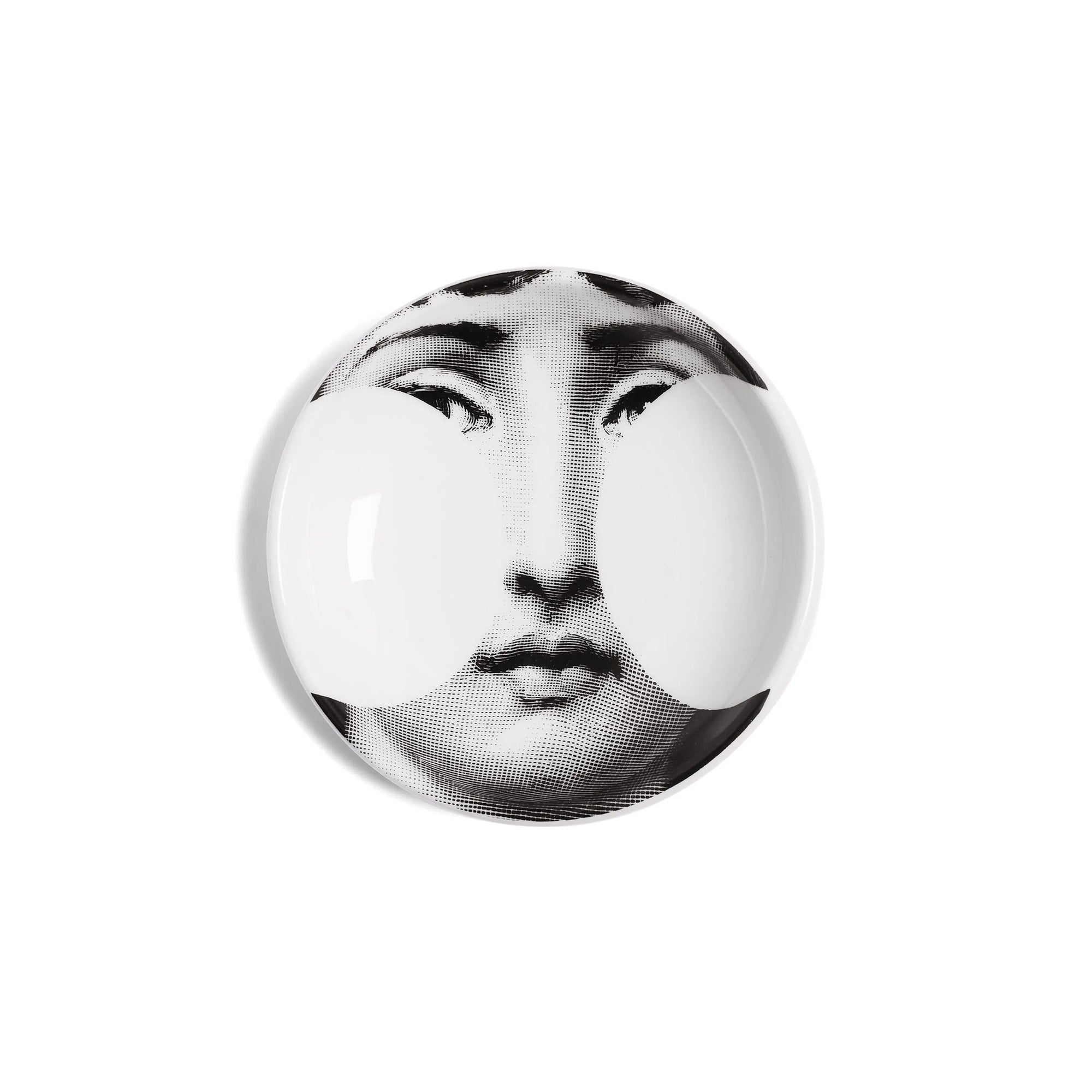 Tema e Variazioni n°149 round porcelain ashtray - Black & White