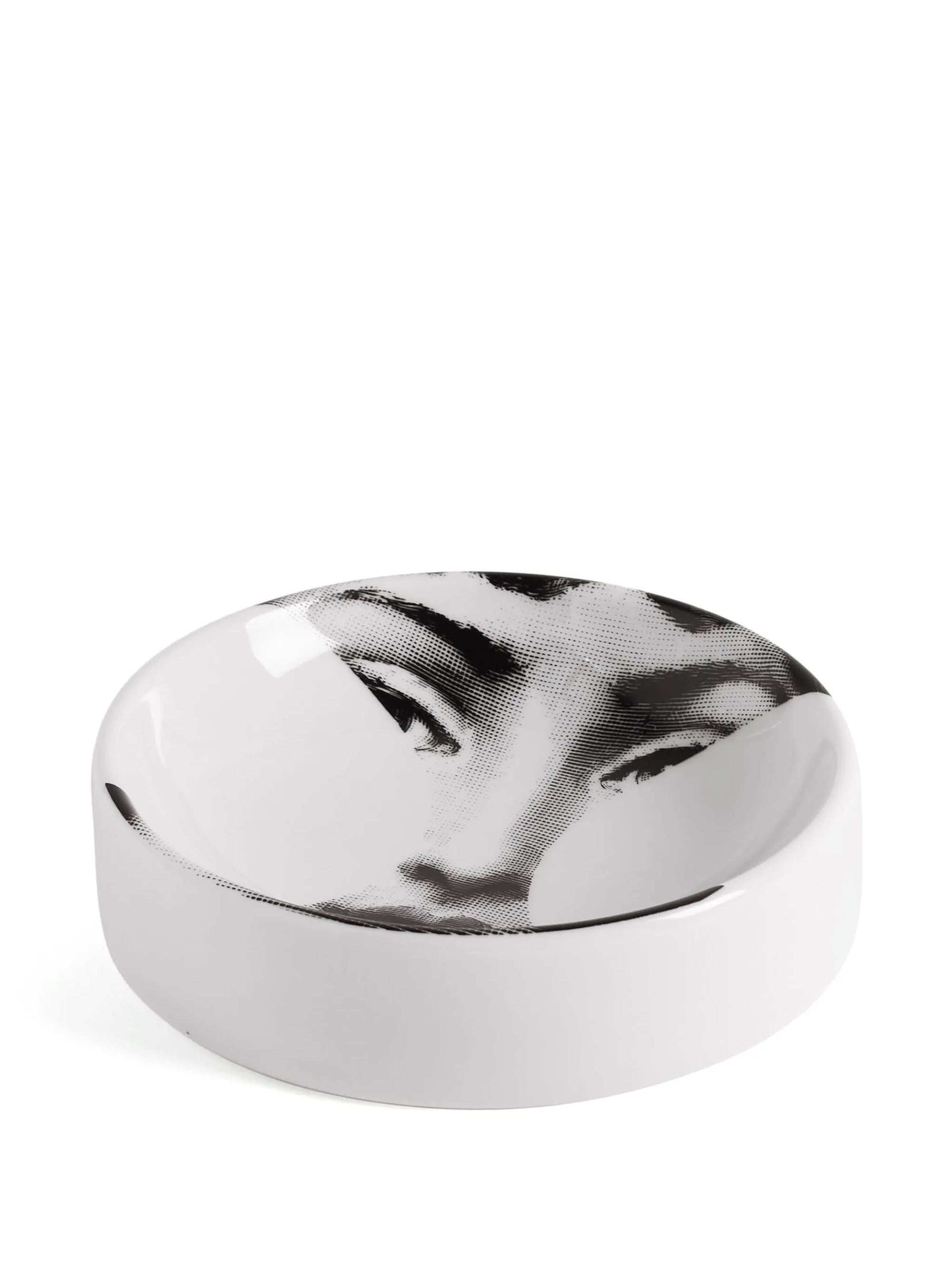 Tema e Variazioni n°149 round porcelain ashtray - Black & White
