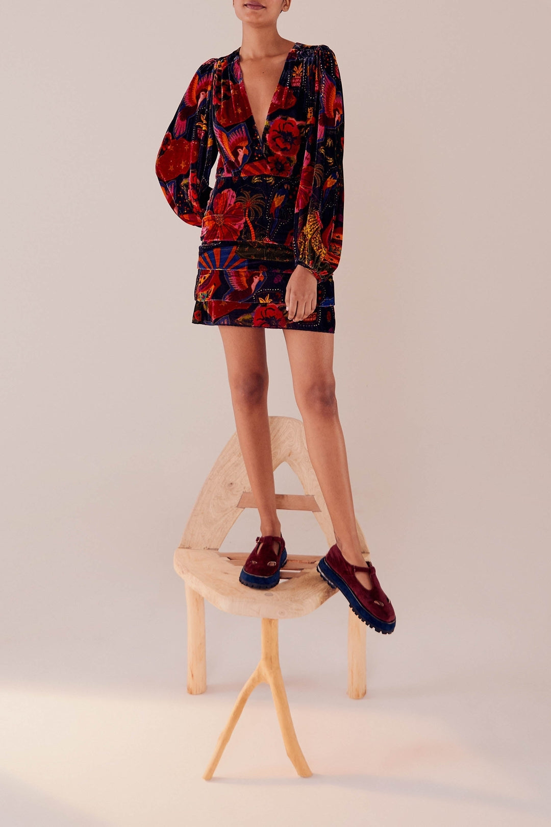 Robe courte Crazy Mix - Bleu