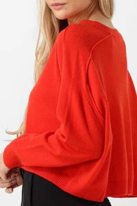 Pull Valérie en laine - Coquelicot
