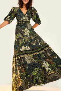 Robe longue Léopard cool - Vert