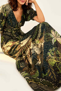 Robe longue Léopard cool - Vert
