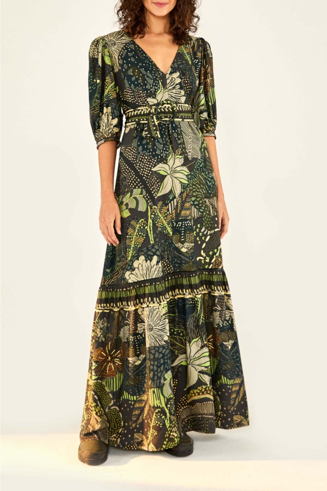Robe longue Léopard cool - Vert