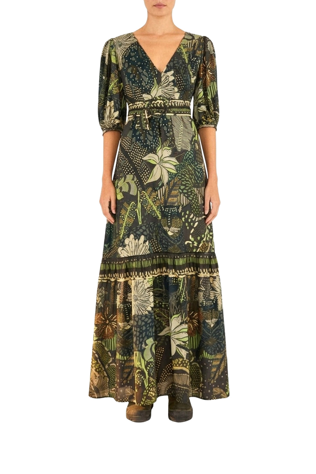 Robe longue Léopard cool - Vert