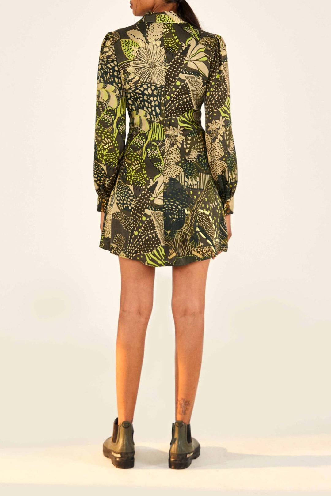 Robe courte Wrap Cool Leopard - Vert