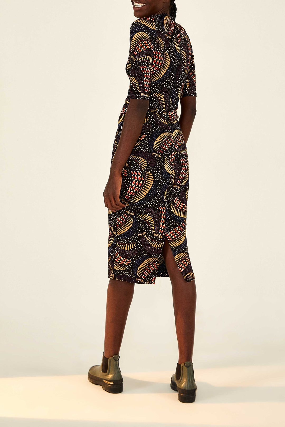 Wild Bananas Jersey midi dress - Black