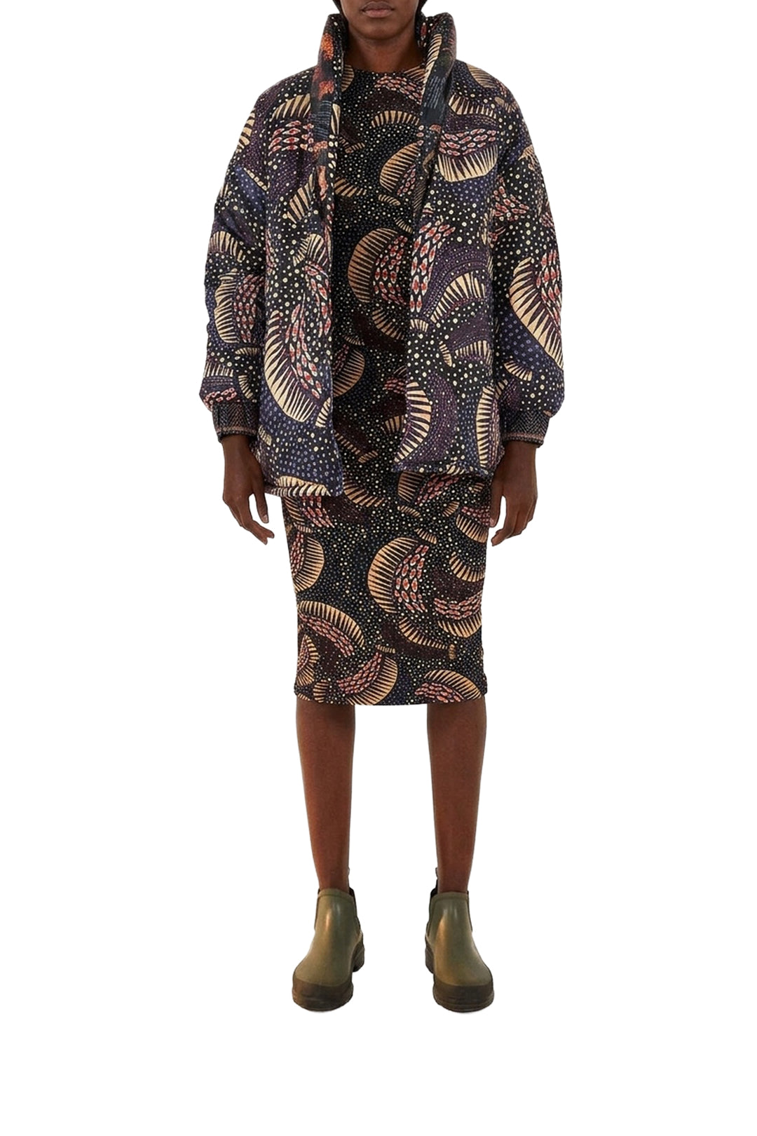 Wild Bananas Jersey midi dress - Black