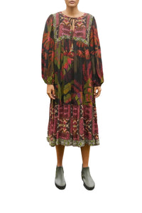 Tropical Forest midi dress - Black
