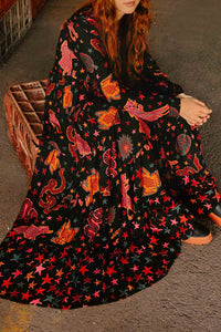 Animal Sky maxi dress - Black