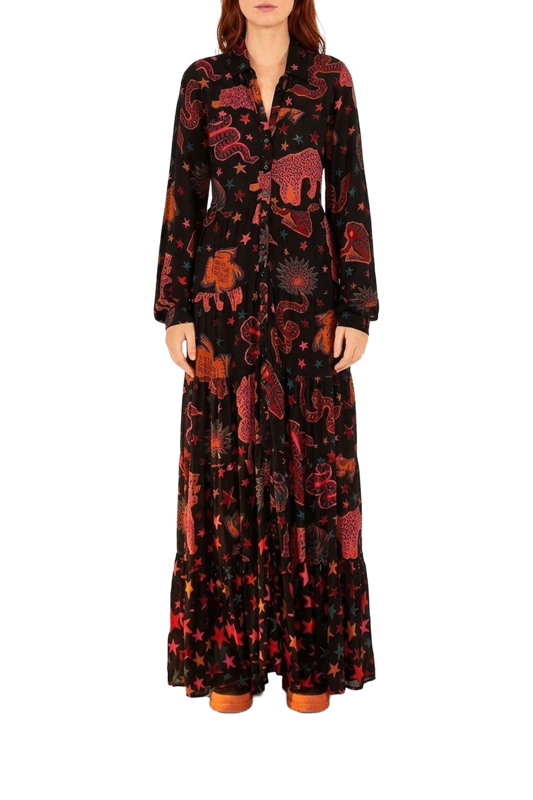 Animal Sky maxi dress - Black