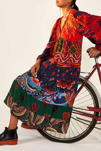 Robe midi tunique à imrpimé - Noir