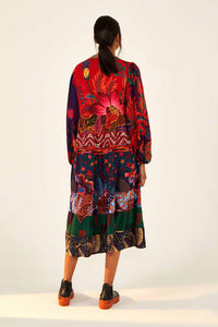 Robe midi tunique à imrpimé - Noir