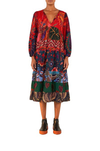 Robe midi tunique à imrpimé - Noir