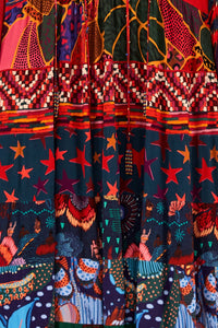 Robe midi tunique à imrpimé - Noir