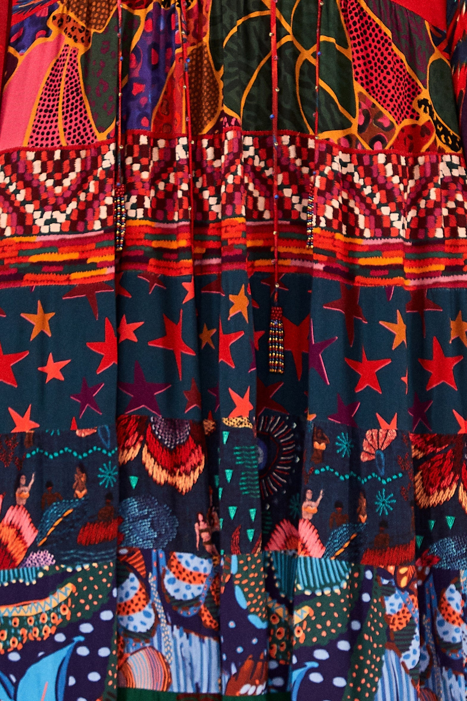 Robe midi tunique à imrpimé - Noir