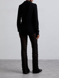 Pull Agnes tricoté en zig zag - Black