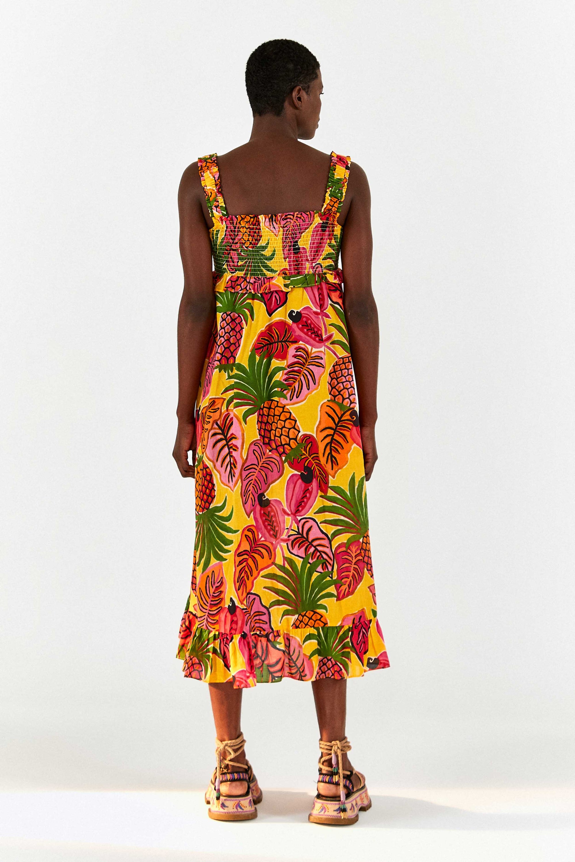 Fruit Dream midi dress in cotton - Multicolour
