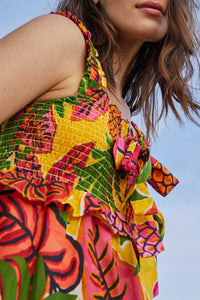 Fruit Dream midi dress in cotton - Multicolour