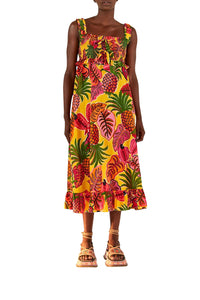 Fruit Dream midi dress in cotton - Multicolour