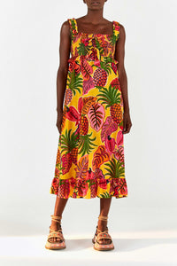 Fruit Dream midi dress in cotton - Multicolour