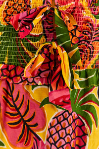 Fruit Dream midi dress in cotton - Multicolour